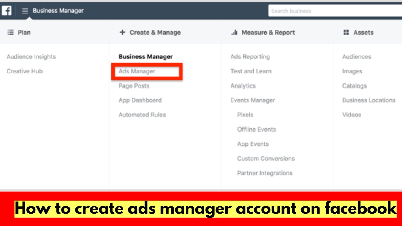 How to create ads manager account on facebook